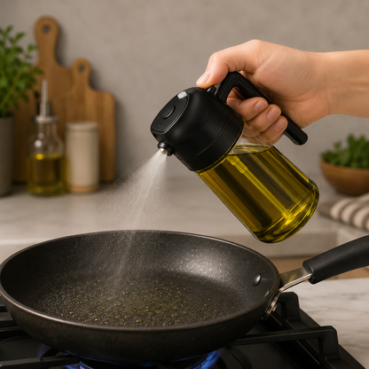 Pulverizador de Aceite 2 en 1 para Cocina – Spray y Vertido Antigoteo