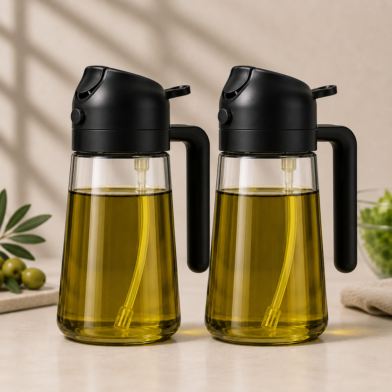 Pulverizador de Aceite 2 en 1 para Cocina – Spray y Vertido Antigoteo