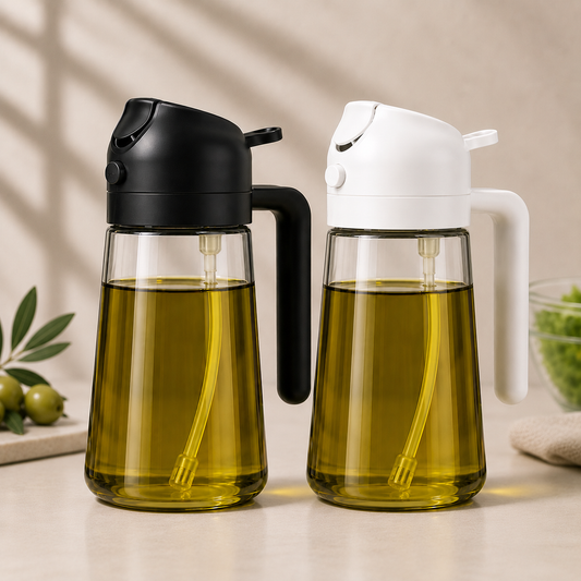 Pulverizador de Aceite 2 en 1 para Cocina – Spray y Vertido Antigoteo